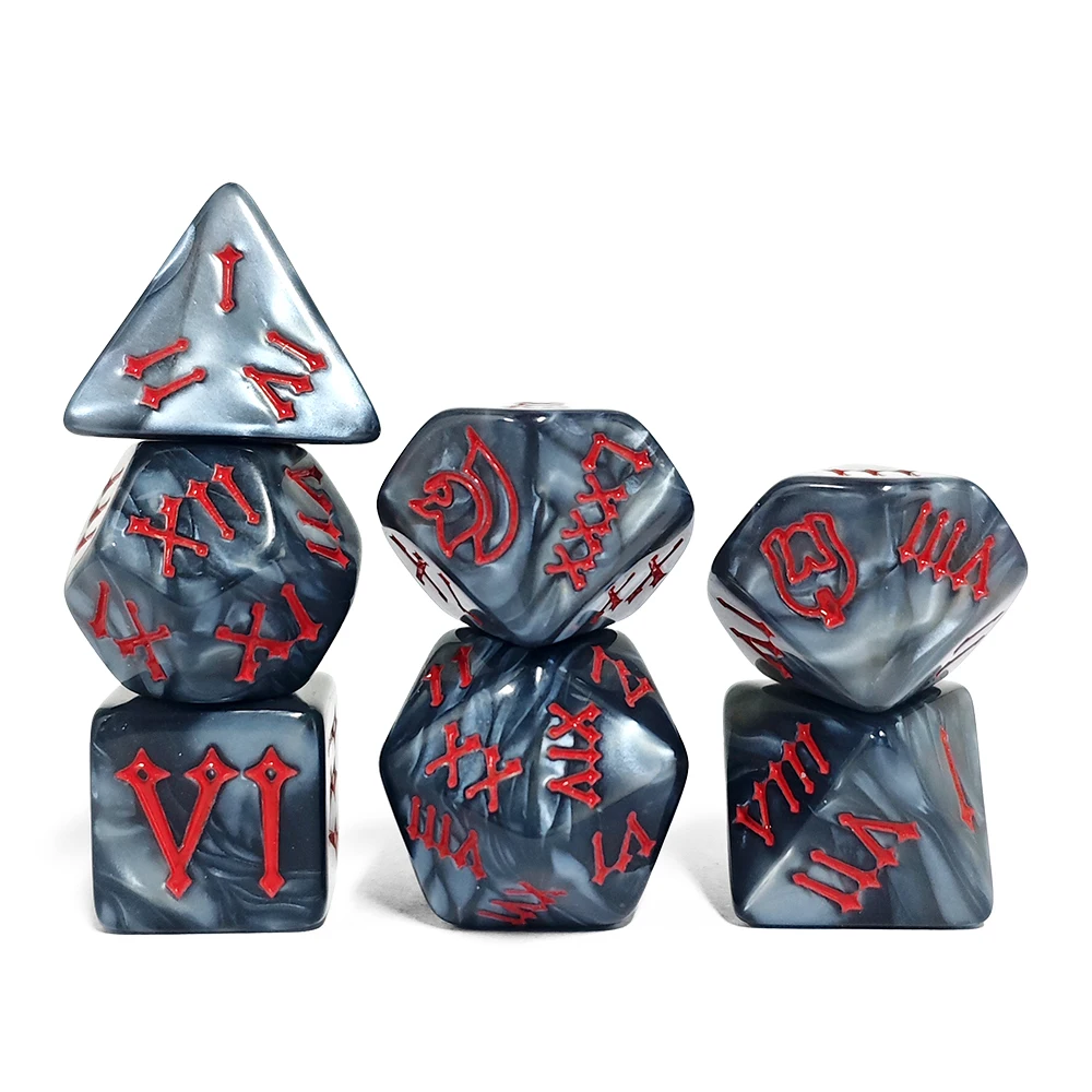 7Pcs/set Roman Armor Dice Set for Dungeons and Dragons Games RPG KTV Club Dice Kids Home Entertainment Games Toys Accessory