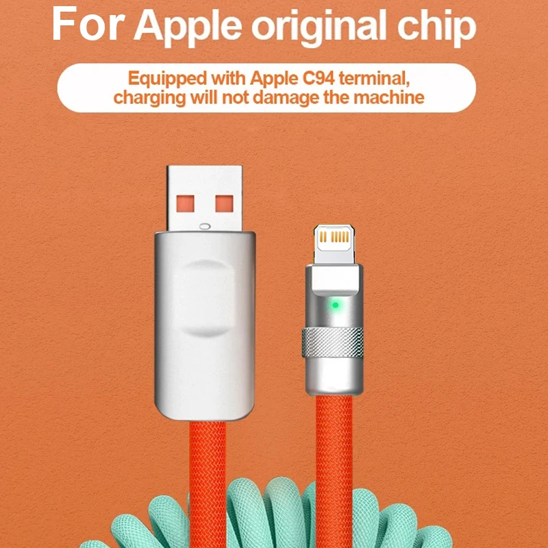 Stretch Super Fast Charging 120W 6A USB C iOS Cable For iPhone 14 Type-C Silicone Quick Charge Xiaomi Huawei Samsung Data Line
