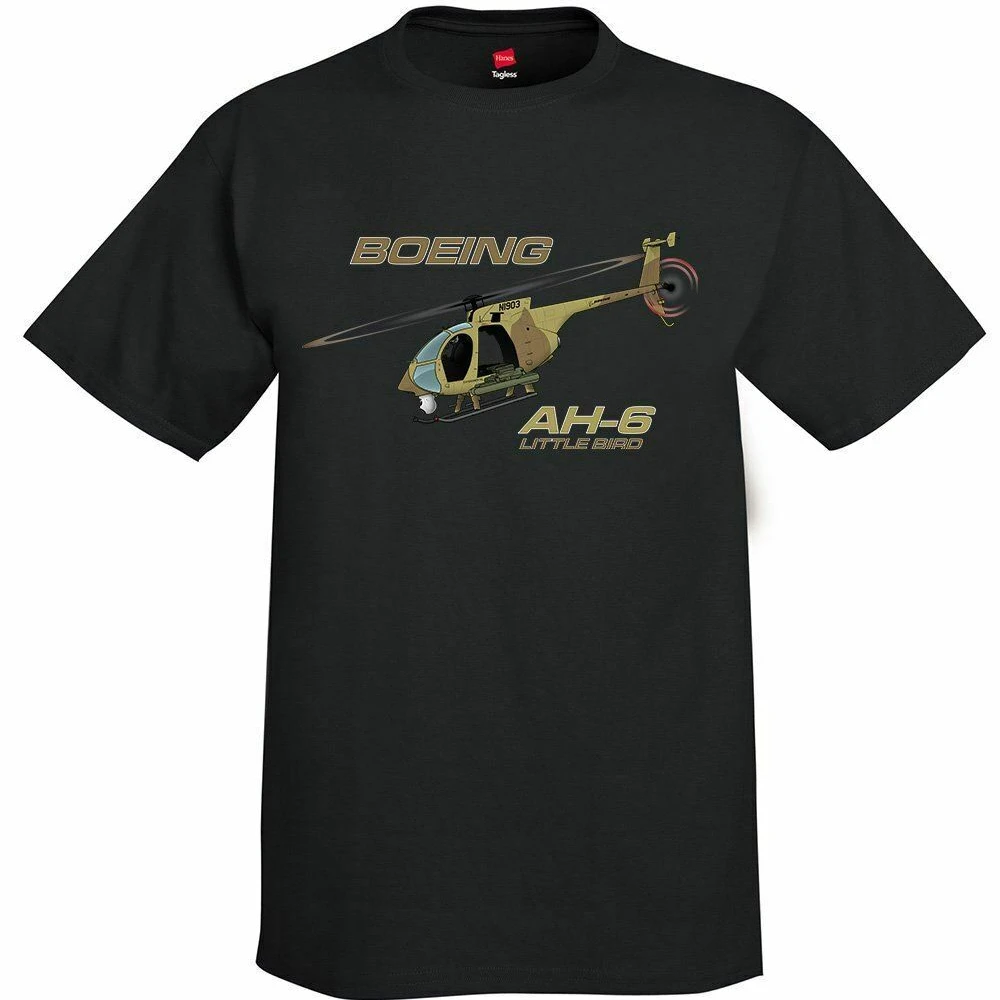 AH-6 Little Bird Light Attack Helicopter T Shirt. Short Sleeve 100% Cotton Casual T-shirts Loose Top Size S-3XL