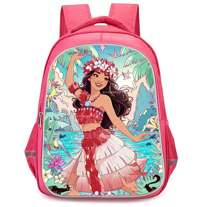 16-inch M-Moana School Backpack with Double Zipper Pocket,Cartoon Bookbags for Boy Girl,Durable Kids Bags for Pupil Students