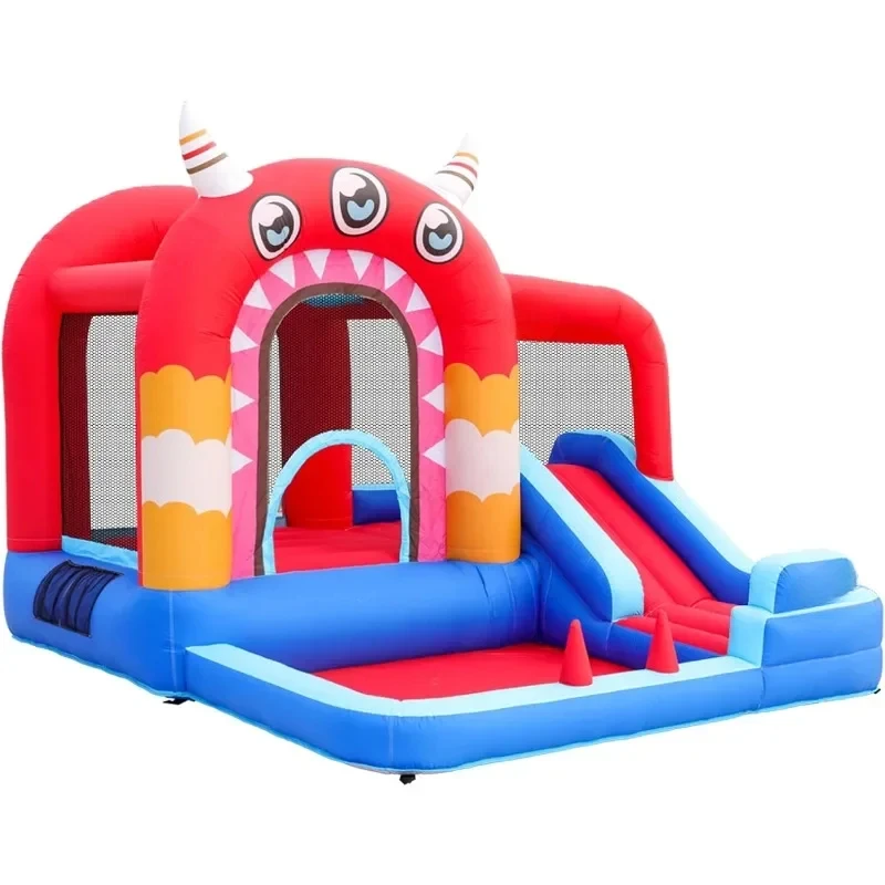 Inflatable Bounce House Bouncy Castle with Air Blower Play Ball Pit Inflatable Kids Slide