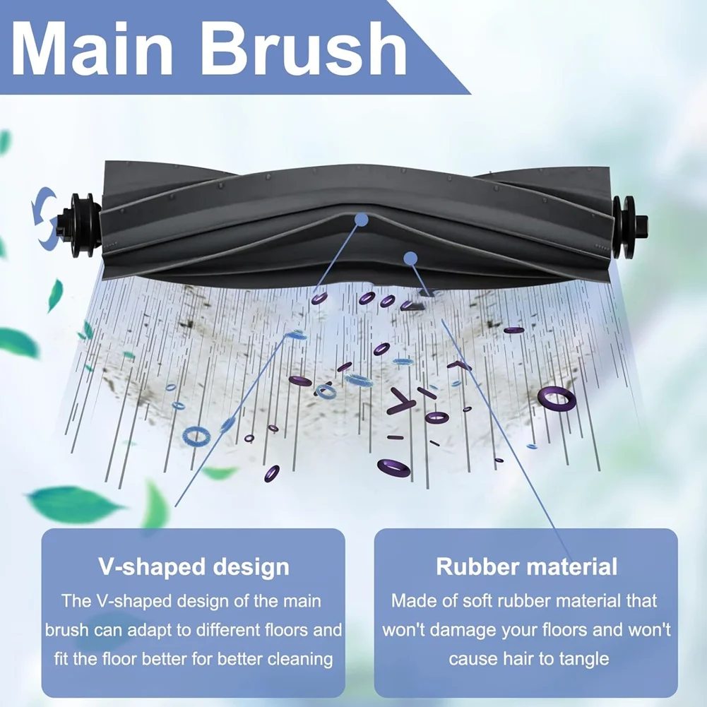 ABKR ชุดอุปกรณ์เสริมสําหรับ Dreame D9 / D9 Max / L10 Pro เครื่องดูดฝุ่นหุ่นยนต์,แปรงลูกกลิ้ง,ตัวกรอง,แผ่นซับ,แปรงด้านข้าง