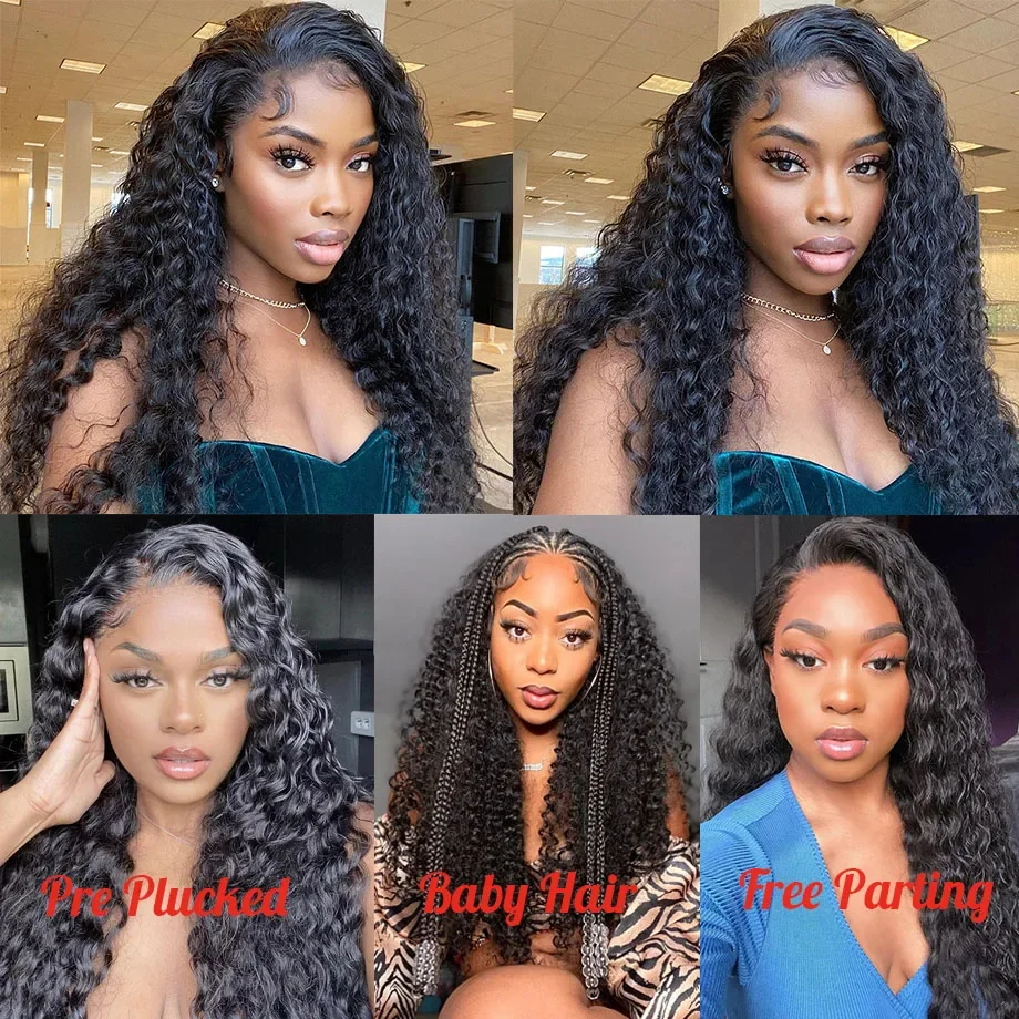 Nadine 13x4 HD Water Wave Full Lace Front Wig Curly 30 40 Inch 13x6 Loose Deep Wave Frontal Wigs For Women Human Hair Brazilian