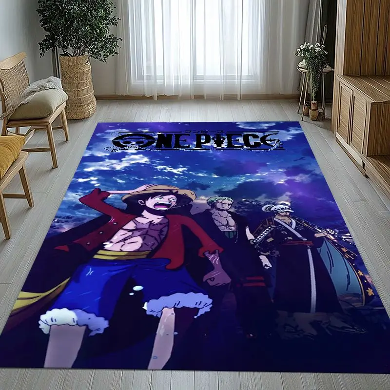Cartoon One P-Piece Zoro Anime Living Room Non-Slip Area Rug Soft Carpet for Bedroom  Playroom Sofa,Home Decor Doormat Gift