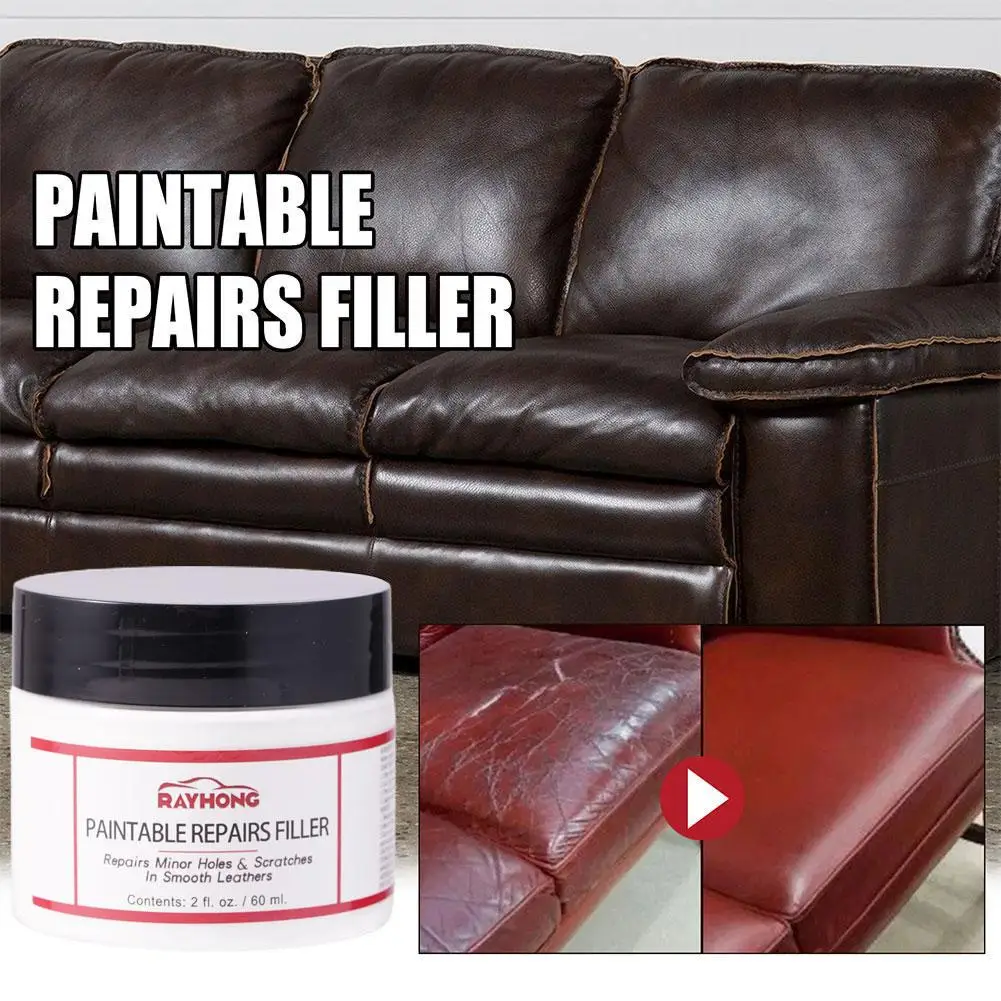 Leather Filling Paste 60ml Natural Leather Filler Repair Compound Leather Restoration Cream For Tears Crack Burns Holes Fil P2N2