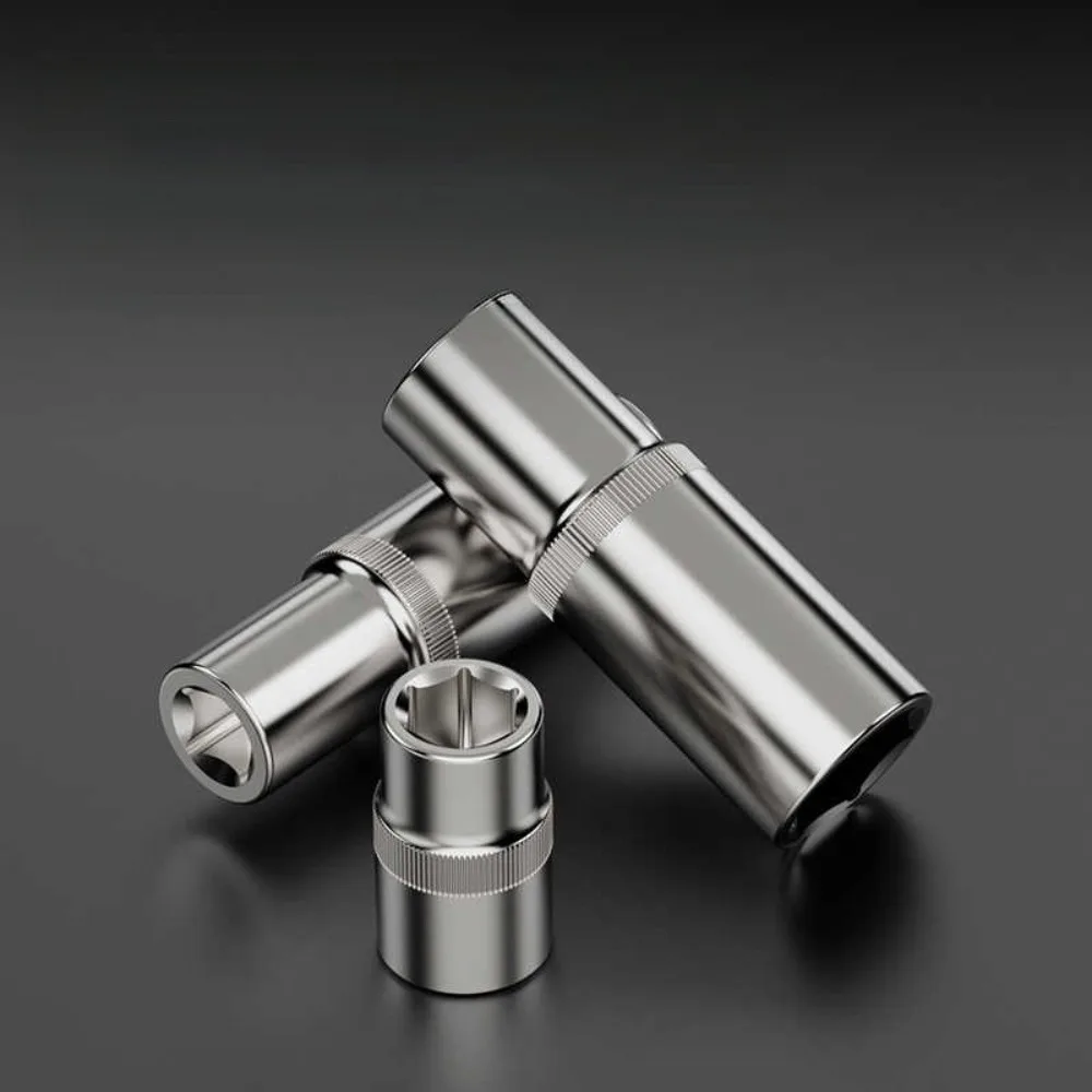 1Pc 12.5mm Square Hole 1/2 Inch Drive Cr-V Hex Socket Head Short / Deep Long Socket Sleeve Ratchet Wrench Replacement Socket