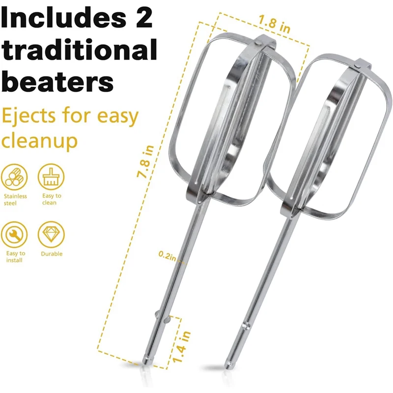 Hand Mixer Beaters for Hami-Lton 62682RZ 62692 62695V 64699, Mixer Parts Replacement, Hand Mixer Electric Attachment