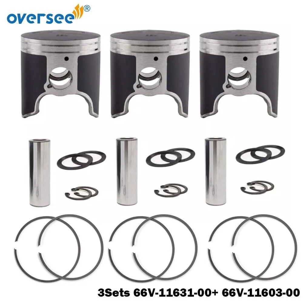3Sets 66V-11631-00 66E-11631-00 STD Kolben Set für Yamaha Jet Ski Waverunner XLT1200 GP1200R 2