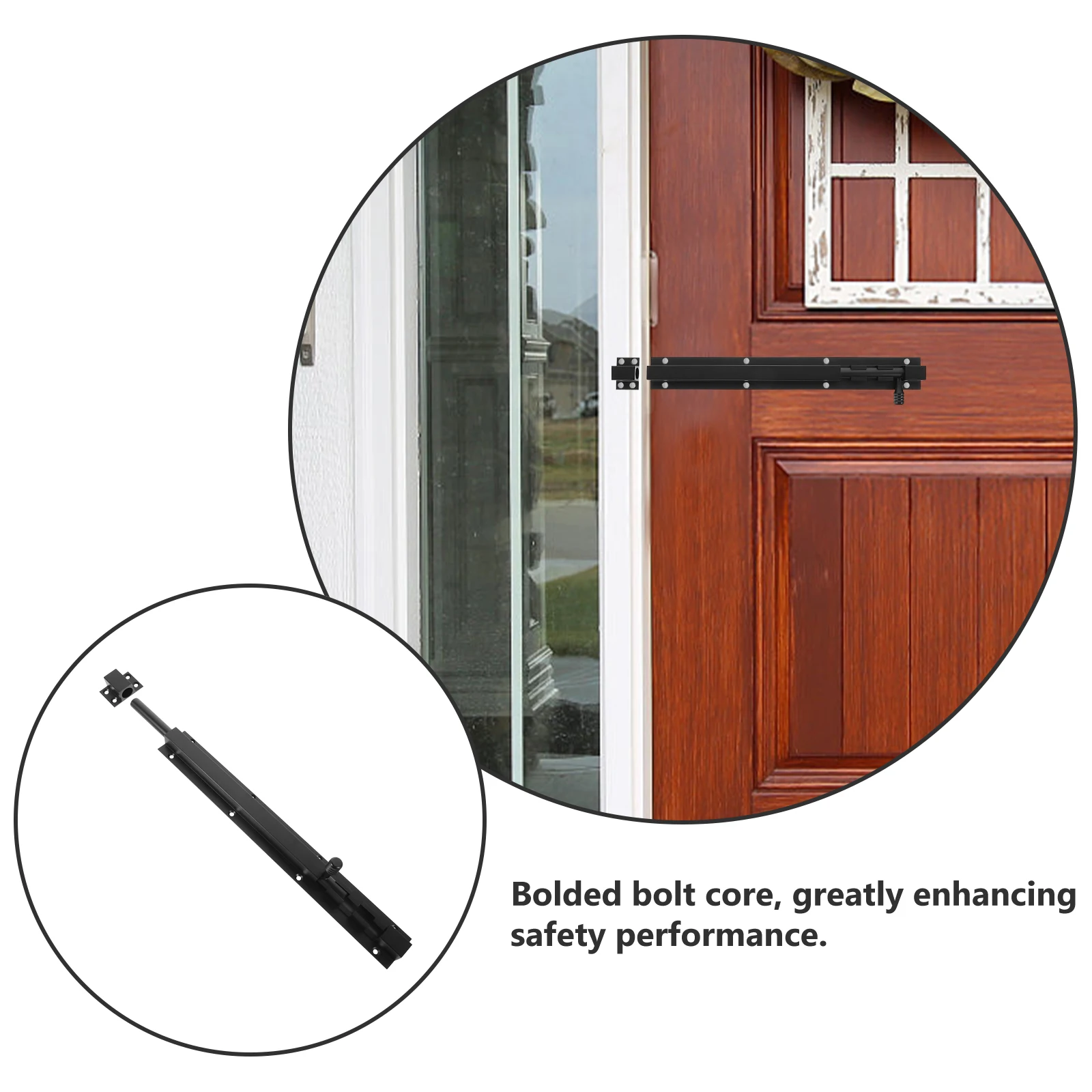 

Aluminum Anti-theft Door Lock Black Child Safety Durable Barrel Bolt Kitchen Bathroom Long-term Use Rust-resistant Sliding Latch