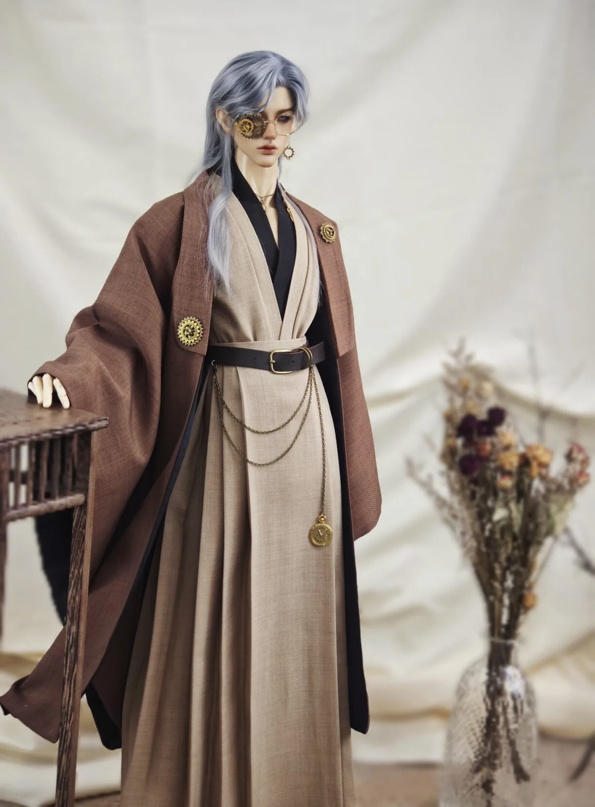 1/4 1/3 BJD Punk Ancient Costume Robe Warrior Outfit For SD13 POPO68 Longhun73 ID75 Strong Uncle Doll Clothes Accessories A2195