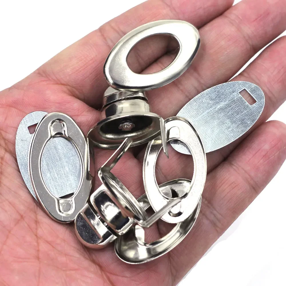 

10Sets/30Sets Silver Tone Oval Alloy Frame Twist Turn Locks Kiss Clasps Closure For Luggage Bag Purse DIY Accessories 3.4cm