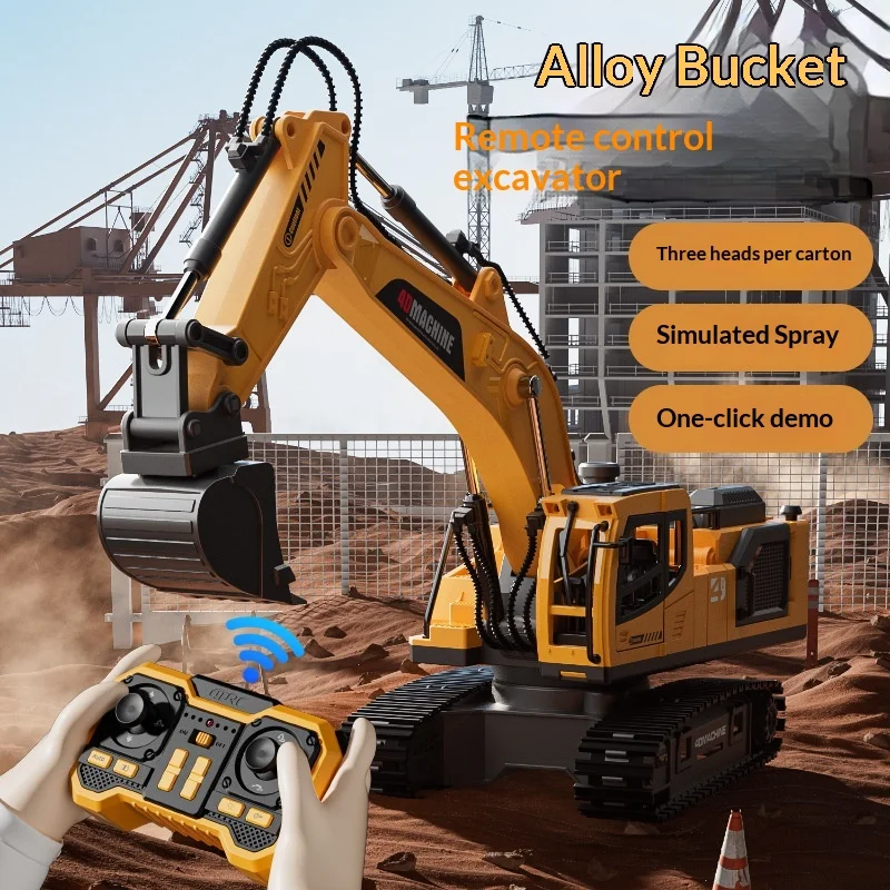 

Durable Alloy Excavator Model E1 3 in 1 Remote Control Digger 4G Kids Construction Toy Perfect Gift For Boys