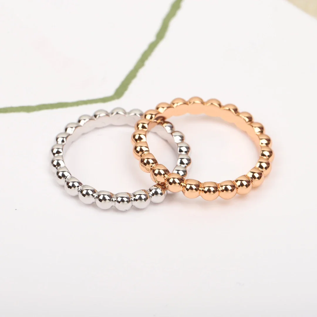 Europe America Rose Gold Silver Ball Couple Luxury Ring Women Designer Brand Top Quality Jewelry Trend