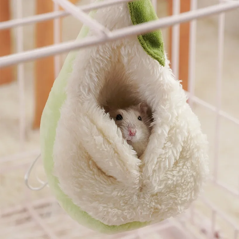 Nido para mascotas, accesorios para animales pequeños, jaula para hámster, cama cálida de invierno, hamaca de felpa para hámster, decoración colgante para jaula de loros, cómodo