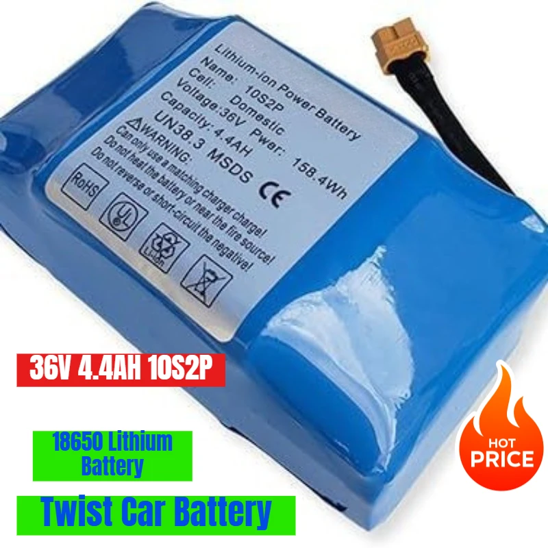 

36V 4.4AH 10S2P Twist Car Battery 18650 Lithium Battery Pack Power Battery