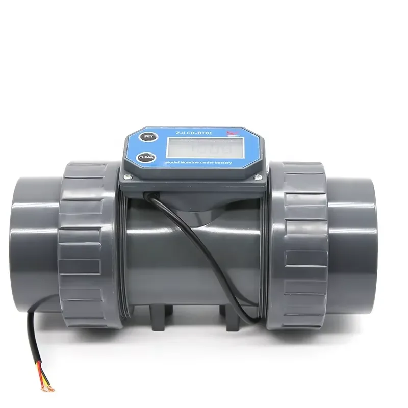 BT01 3 Inch Digital Turbine Water Flow Meter 100-3000 GPM Inline Flowmeter With DN80 UPVC Diameter for Water Flow Measurement