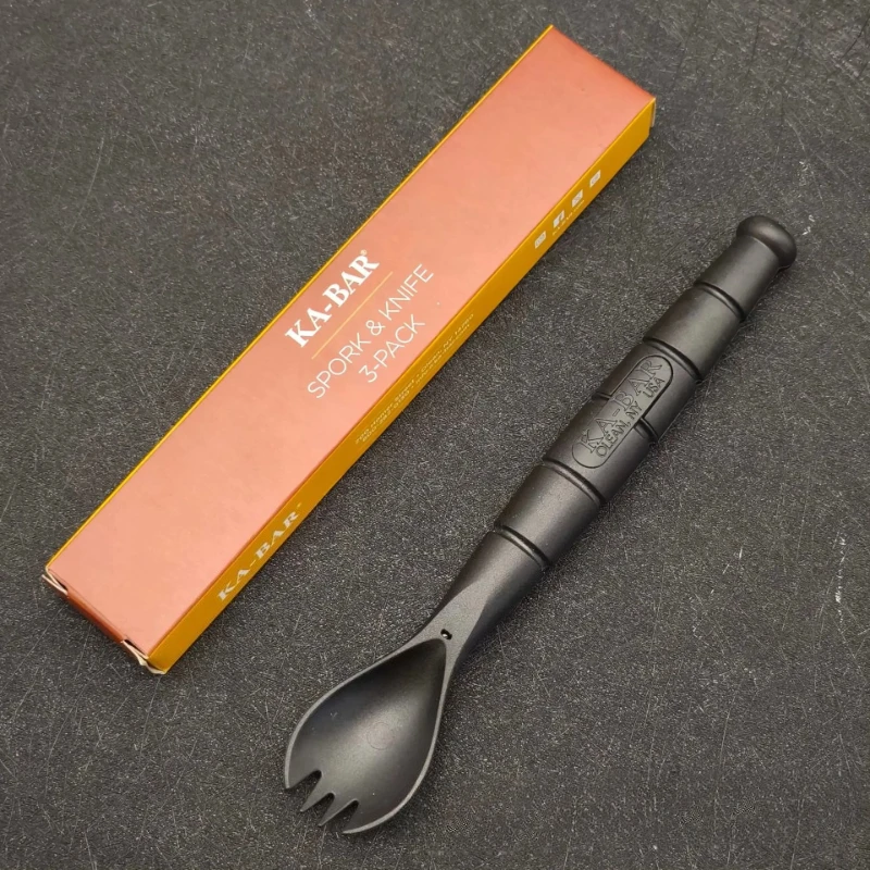 HDIRXG Tactische Bestekset EDC Multifunctioneel Gereedschap 3-in-1 Survival Kit Vork Lepel Mes Combo voor Outdoor Camping Wandeluitrusting