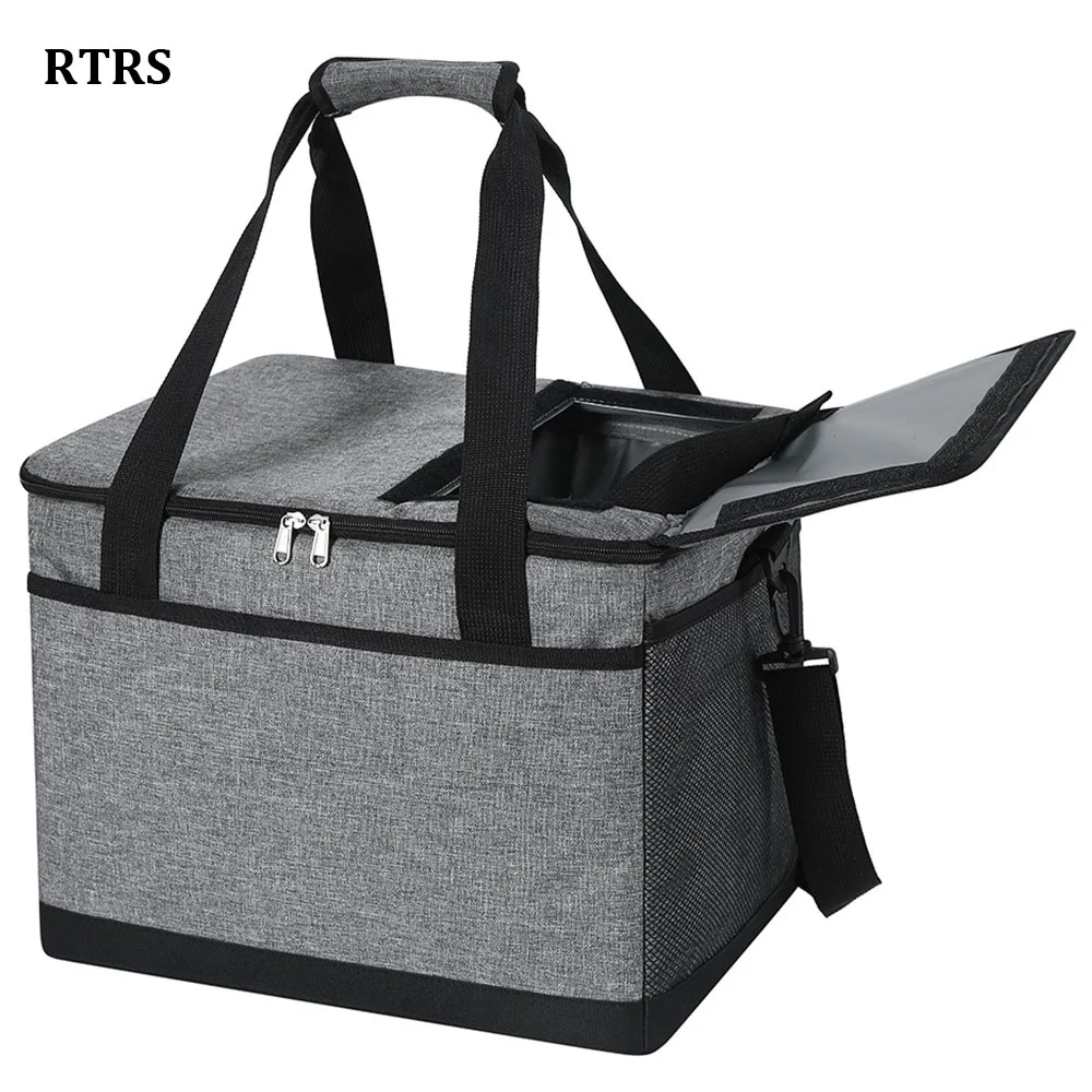 35L Outdoor Foldable Soft Cooler Bag with Hard Liner Large Insulated Picnic Lunch Bag Cooling Camping Bag Camping Activities