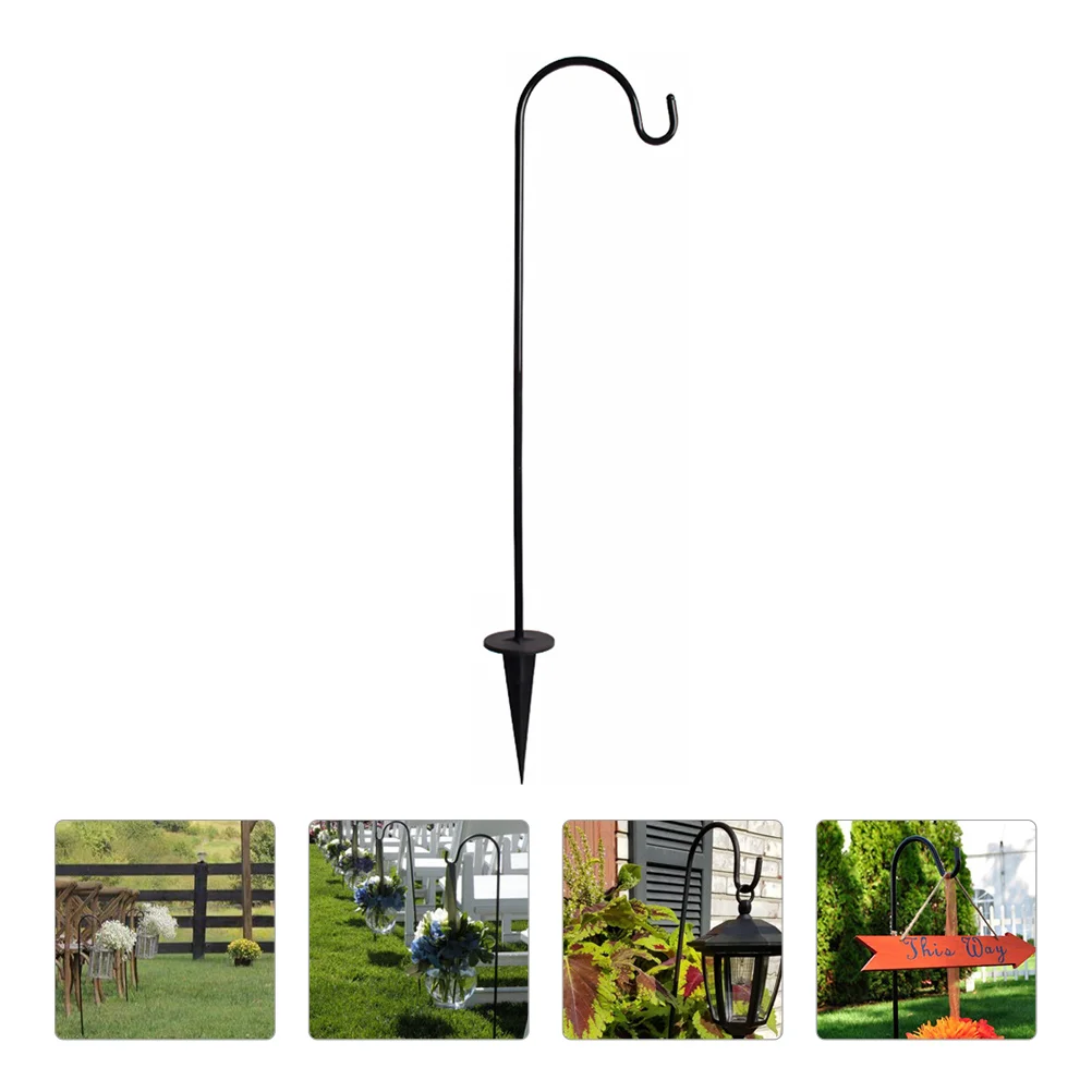 Iron Floor Plug Plant Stand Hanger Rack Hook for Garden Outdoor Hangers Shepherd Gardening Tool Flower Basket