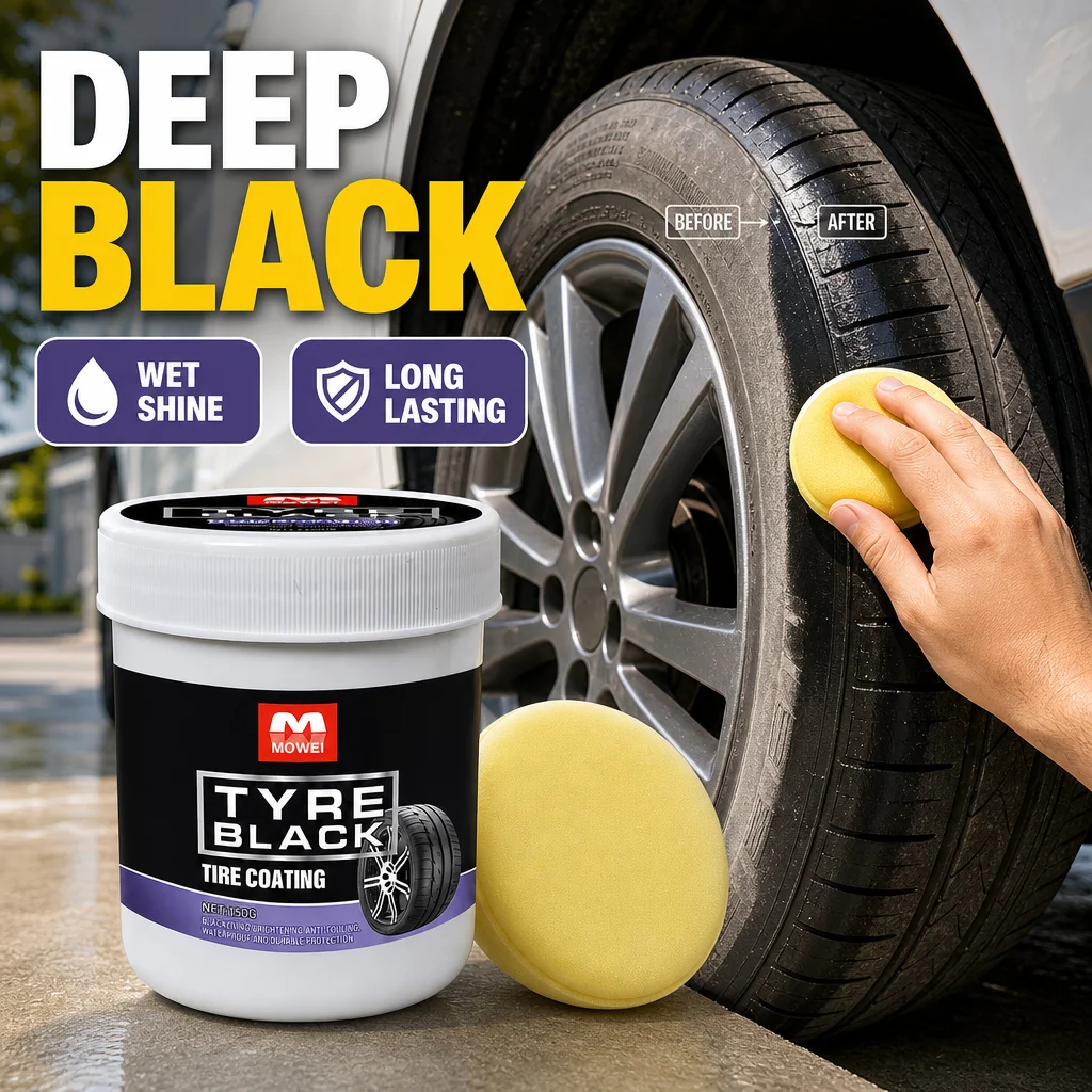 Tire Coating Paste Restore Deep Black Wet Shine Long Lasting Protection Anti Cracking for Car Tyres