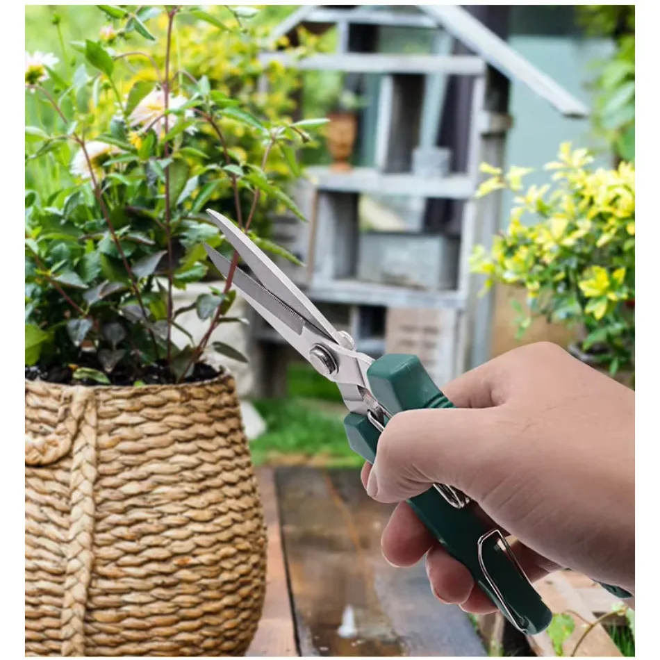 Straight Head Pruning Shears Non-slip HandleStainless Steel Outils Manuels Household Bonsai Garden Scissors Pruing Shear
