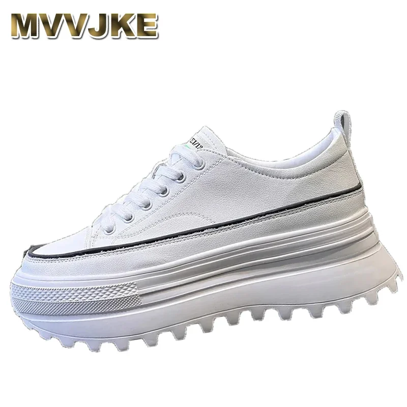 

White Shoes Women 2023 Summer and Autumn New All-Matching Platform Muffin Sneakers Height Increasing Insole Casual Sneakers