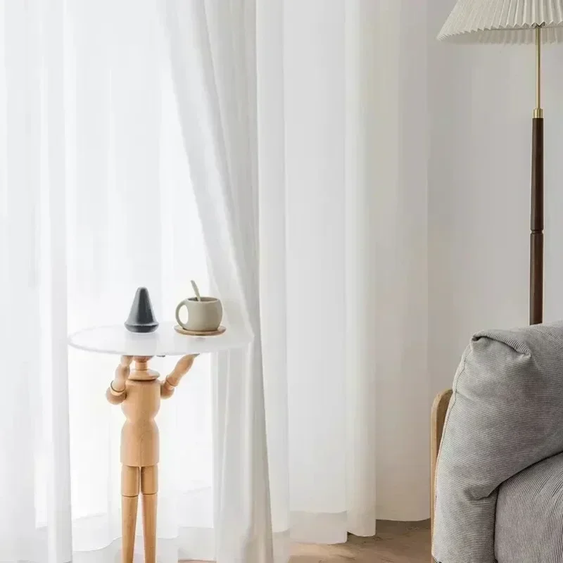 Chiffon Sheer White Tulle High Quality Thick Yarn Luxury Window Curtains for Bedroom Living Room Decoration Voile Opaque Drapes