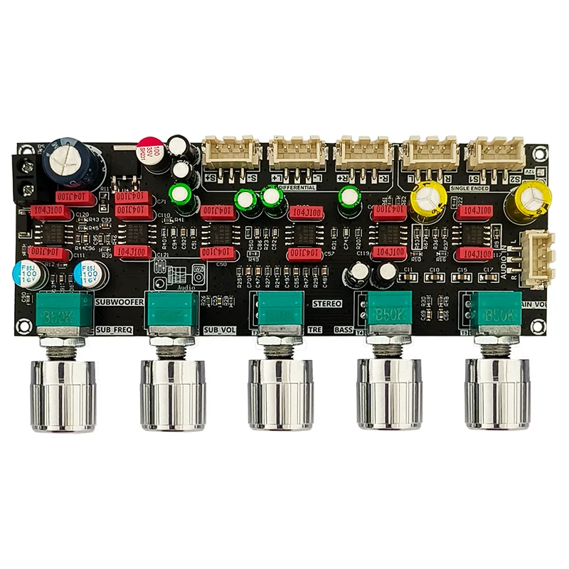 JRC2068 HiFi Preamplifier Board Stereo Treble Bass Frequency Volume Control DC 12-30V XH-2.54mm Input For Speaker Subwoofer PRO1