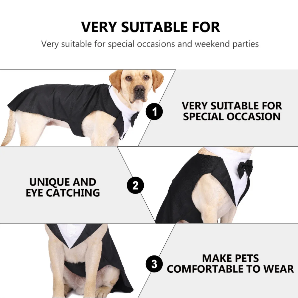 Pet Dog Clothes Fashion Party Show Formal Suit Tie Bow Shirt Wedding Tuxedo Halloween Dress for Small Large Dog Clothes Supplies