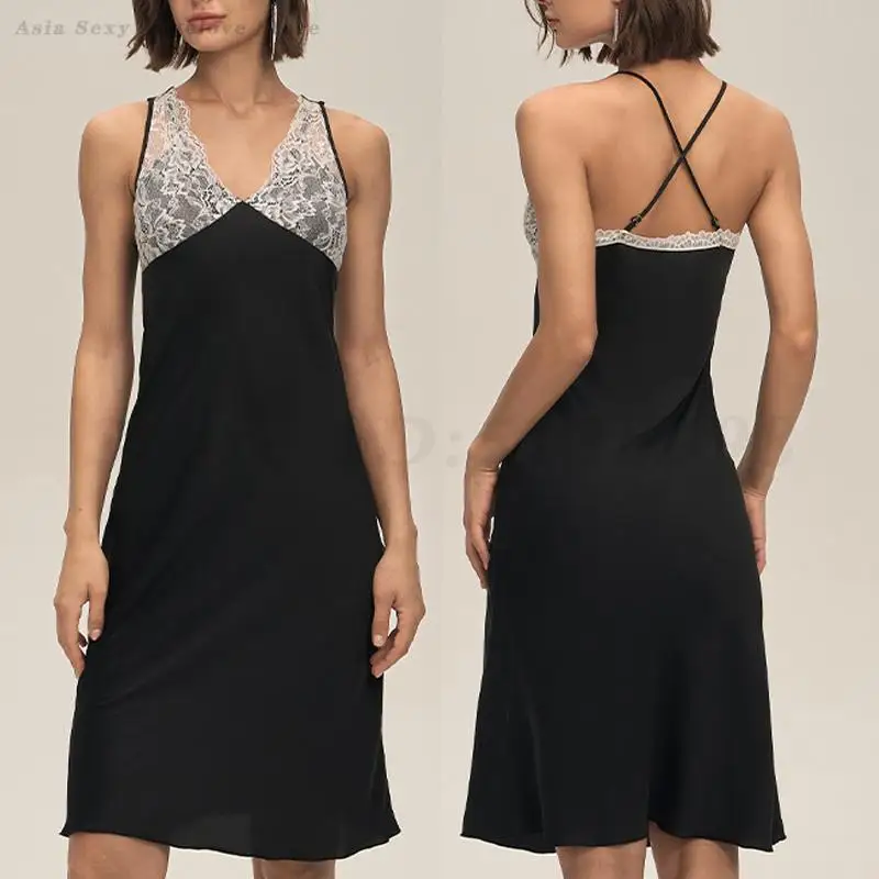 

Сексуальное перспективное кружевное белье, ночная рубашка, шелковая атласная женская сорочка, одежда для сна, ночная рубашка на подтяжках, летняя ночная одежда, домашняя одежда