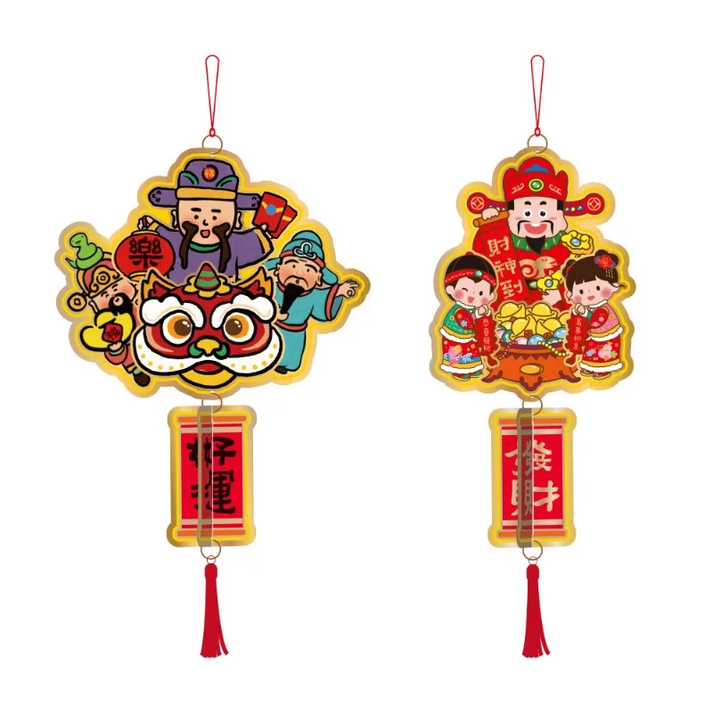 2PCS Chinese New Year Catoon Tree Hanging Decor 2025 Snake Year Party Ornament for Spring Festival Home Wealth Success Good Luck