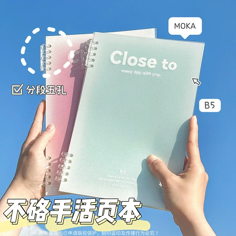 A5 B5 10 Hole Transparent PP Loose Leaf Binder Circle Calendar Ring Book Cover Diary Weekly Organizer Back To School