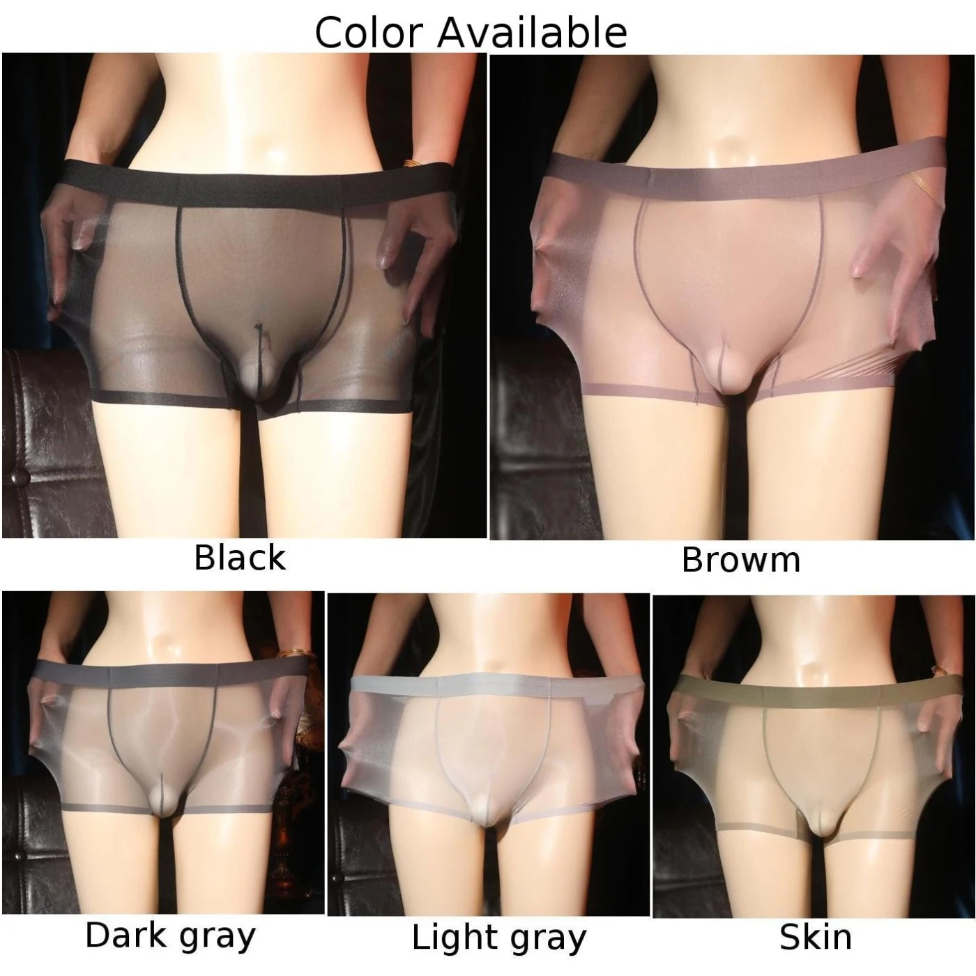 Men\'s Panties Briefs Soft Pouch Panties Elastic Lingerie Sexy Man Underwear Breathable Shorts See Through Underpants