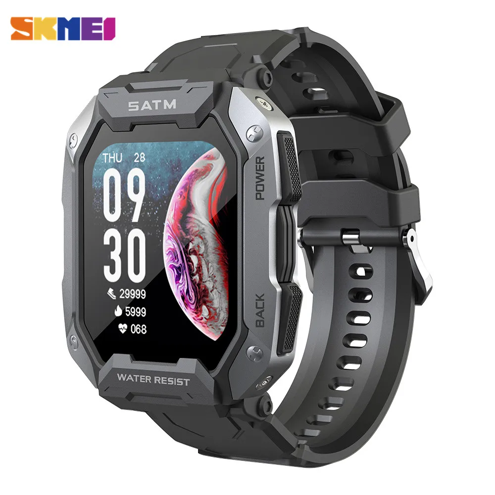 

SKMEI Smart Watch Men 1.71 inch Sports Bluetooth Heart Rate Fitness Tracker IP68 Waterproof Swimming Smartwatch for Android Ios