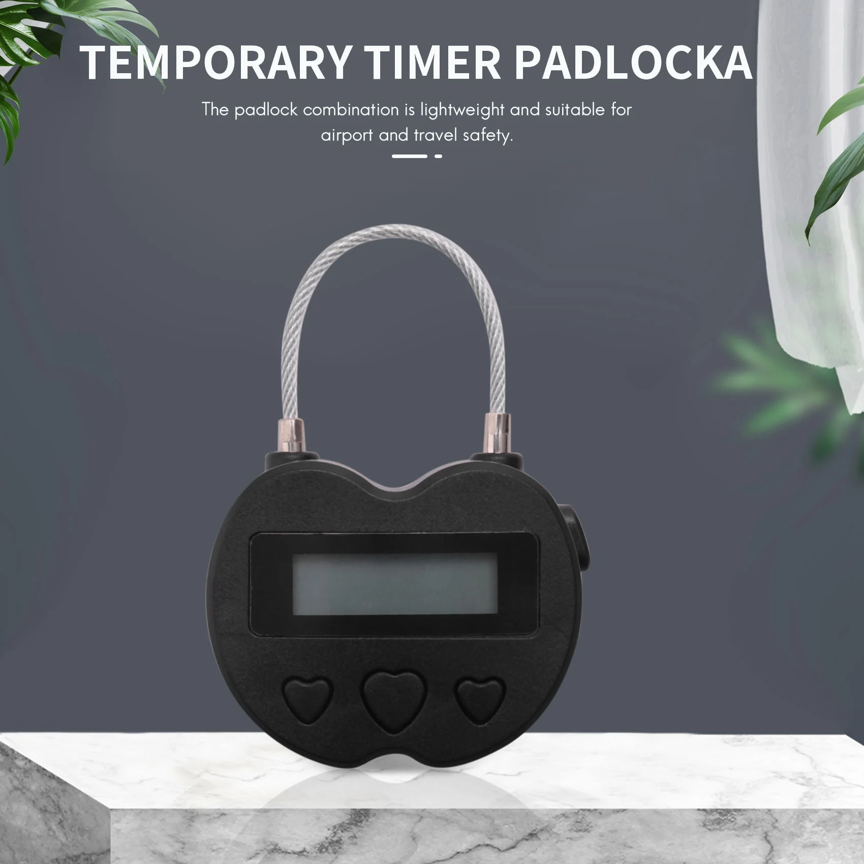 Beauty Smart Time Lock LCD-Display Zeitschloss USB wiederaufladbar Temporärer Timer Vorhängeschloss Reise Elektronischer Timer Schwarz