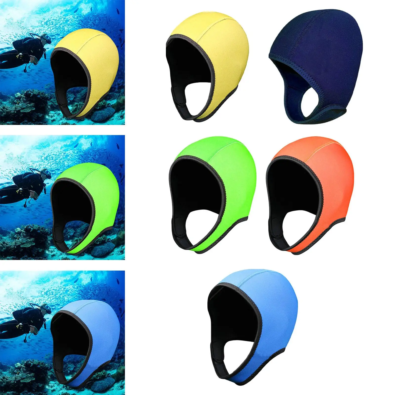 Scuba Diving Hood 3mm Neoprene Hood Swim Hat for Sailing Rafting Snorkeling