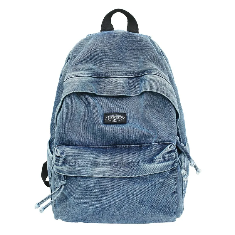 

New plain denim backpacks college students schoolbags unisex satchel casual travel trip daypack couple canvas back pack mochila