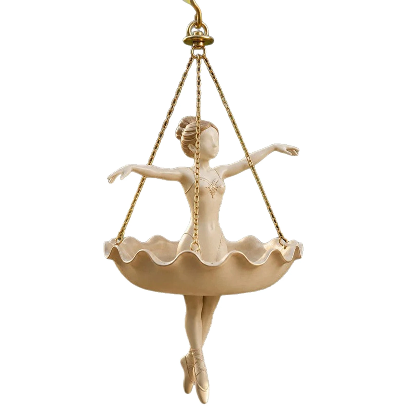 Ballet Dancer Hanging Planter with Top Hook and Three Chains Resin Flower Holders Easy Installation & Versatile for Garden Decor