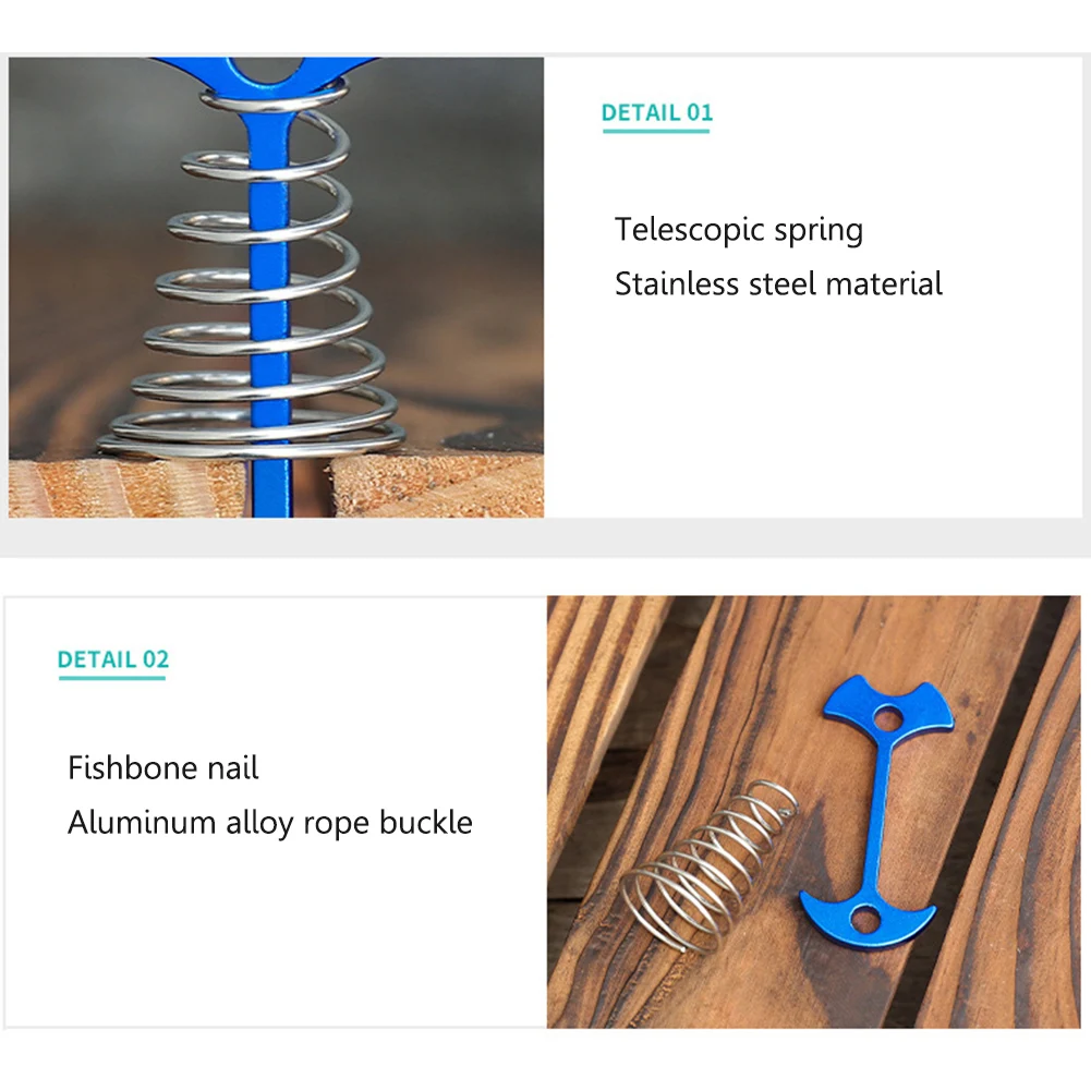 

Портативный пружинный крюк-колышек для кемпинга, легкий инструмент для улицы, крючки для кемпингового тента, фиксирующий колышек с карабином