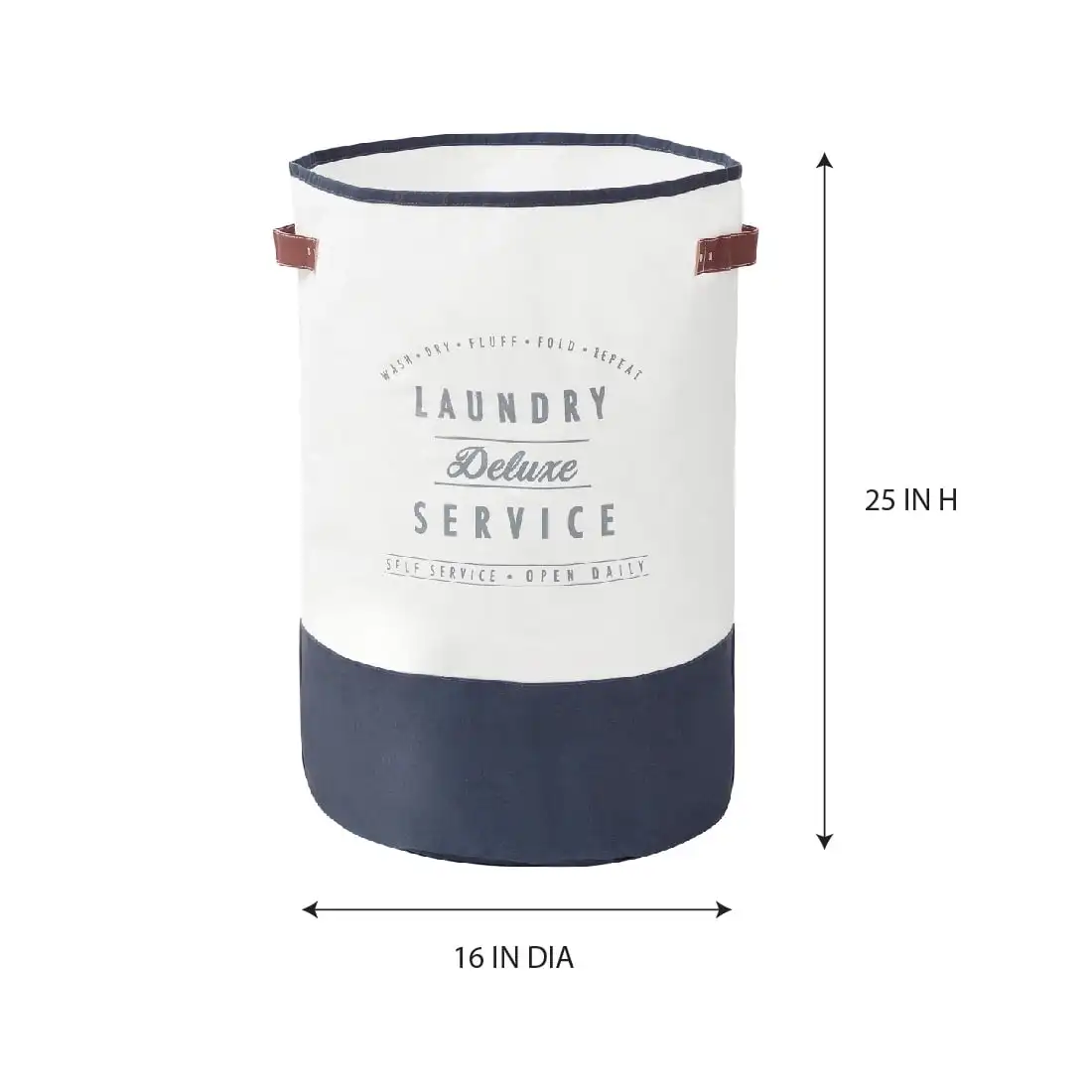 Холщовая корзина цвета слоновой кости/серого цвета, 16 x 25 дюймов