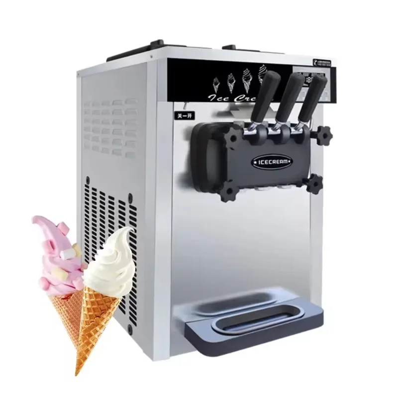 Professional Commercial Automatic Maker 3 Flavor Soft Serve Ice Cream Machine