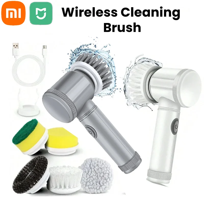 

Xiaomi Electric Spin Scrubber Bathroom 5in1 Cleaning Brush Power Scrubber With 5 Replaceable Brush Heads Electric Cleaning Brush