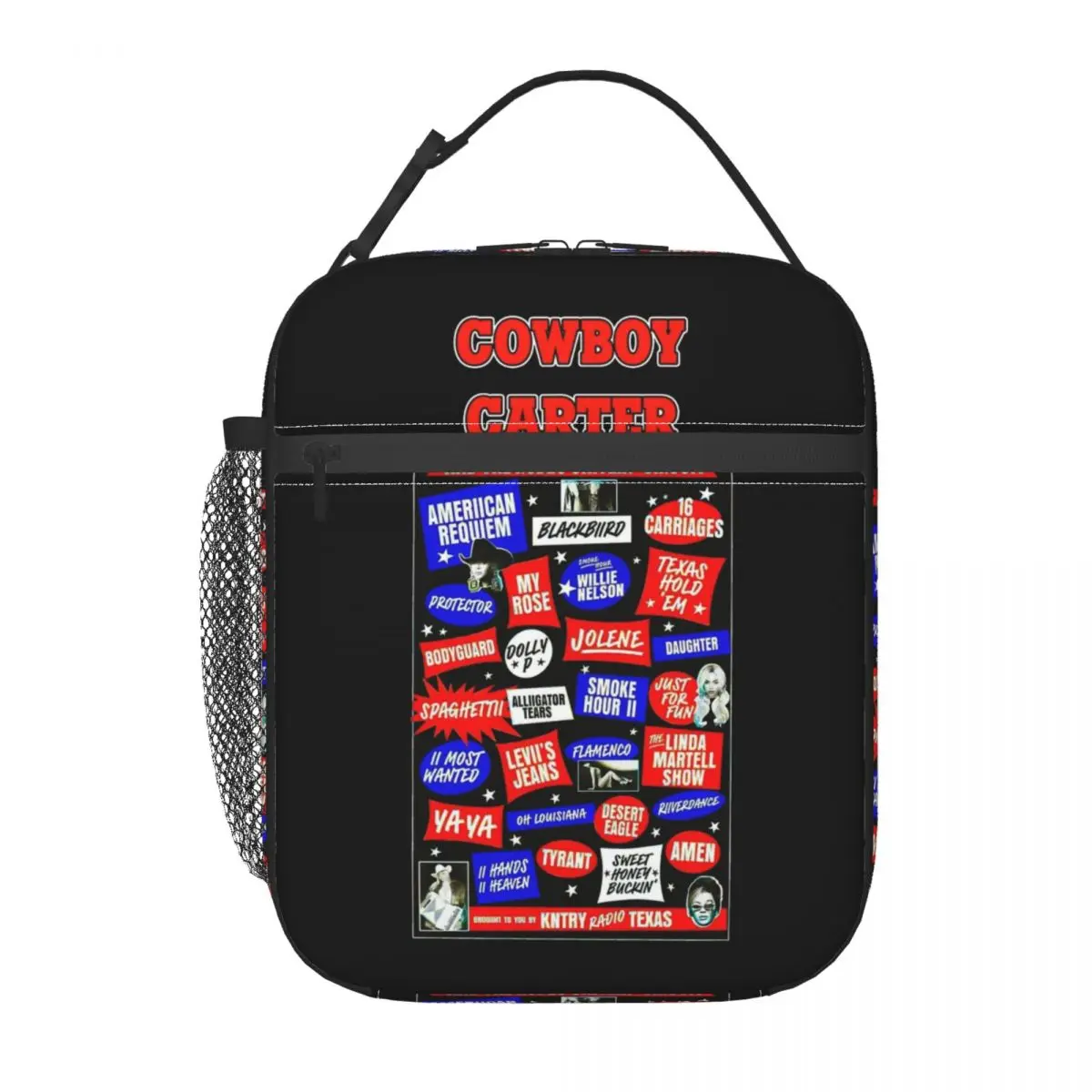 Cowboy Carter Queen Music Tour 2024 Insulated Lunch Bag Food Bag Portable Cooler Thermal Lunch Box For Picnic