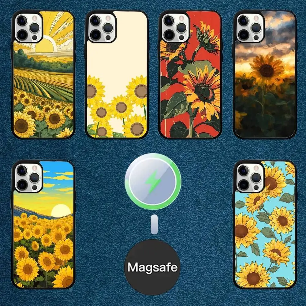 

Sunflower graphic Phone Case For iPhone 16,15,14,13,12,11,Plus,Pro,Max Mini Magsafe Magnetic Wireless Charging