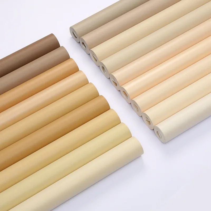 Beige Solid Smooth Wallpaper for Bedroom Living Room Hotel Restaurant Minimalist Modern Neutral Brown Theme Wallpaper