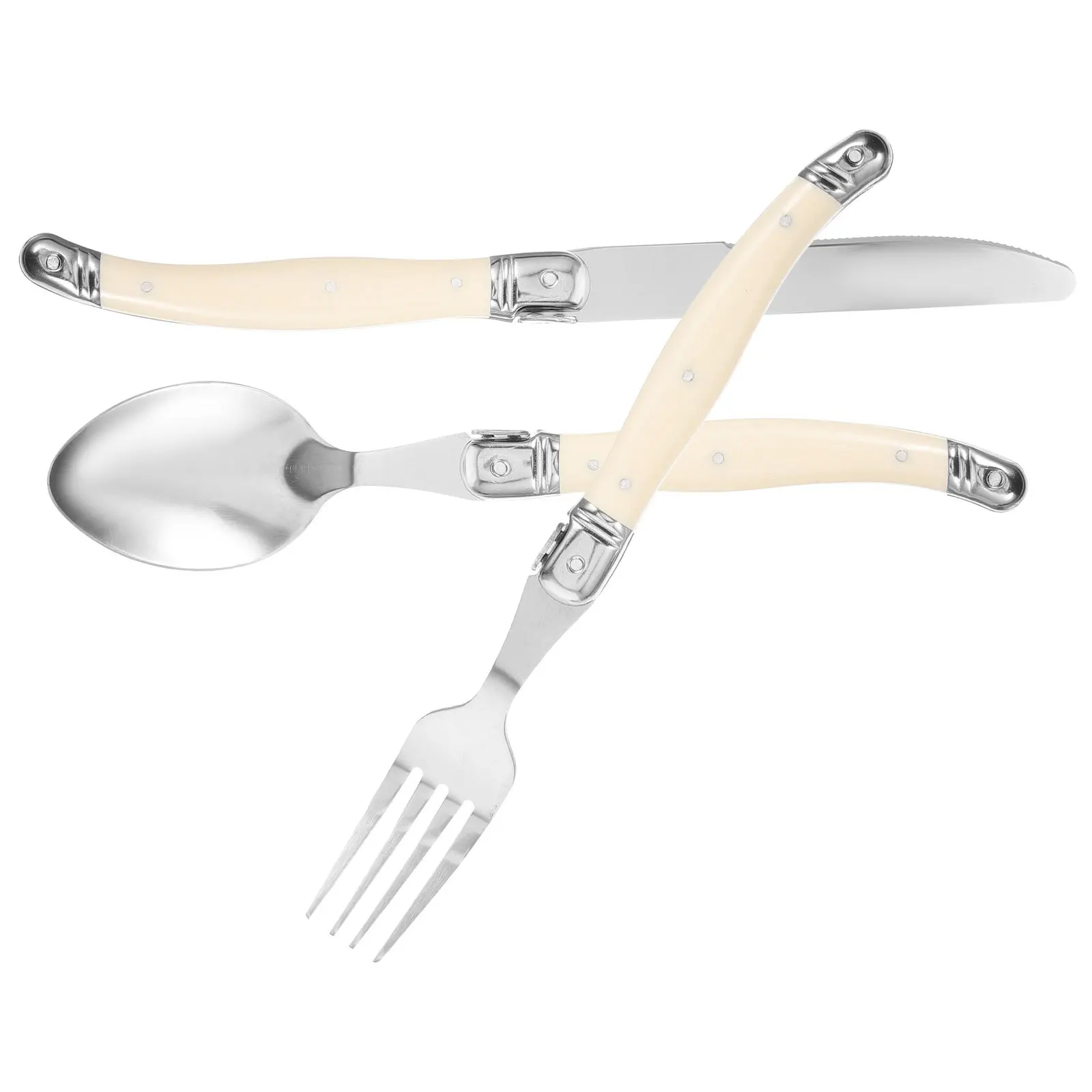 

1Set Knife Fork Spoon Set Stainless Steel Modern Ergonomic Design Smooth Easy Clean Tableware for Home Restaurant Hotel Party