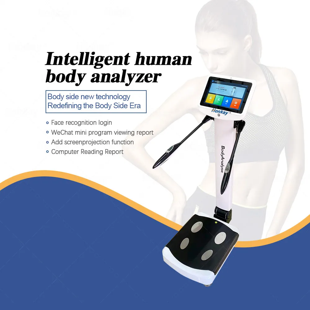 Quantum 8 Electrodes Gym Use Pharmacy Health Fat Measurement Analyzer Stand Body Composition Analyzer BMI Bio-impedance Machine