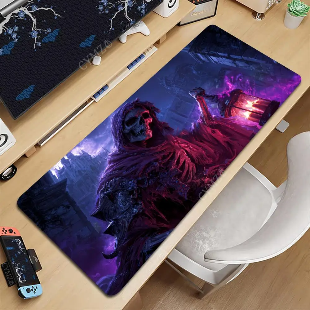 Alas Mouse Desain Dewa Kematian Fantasi Alas Meja Alas Gaming Karet Anti Selip Aksesori Meja Tahan Lama Alas Keyboard Desktop Alas Maus