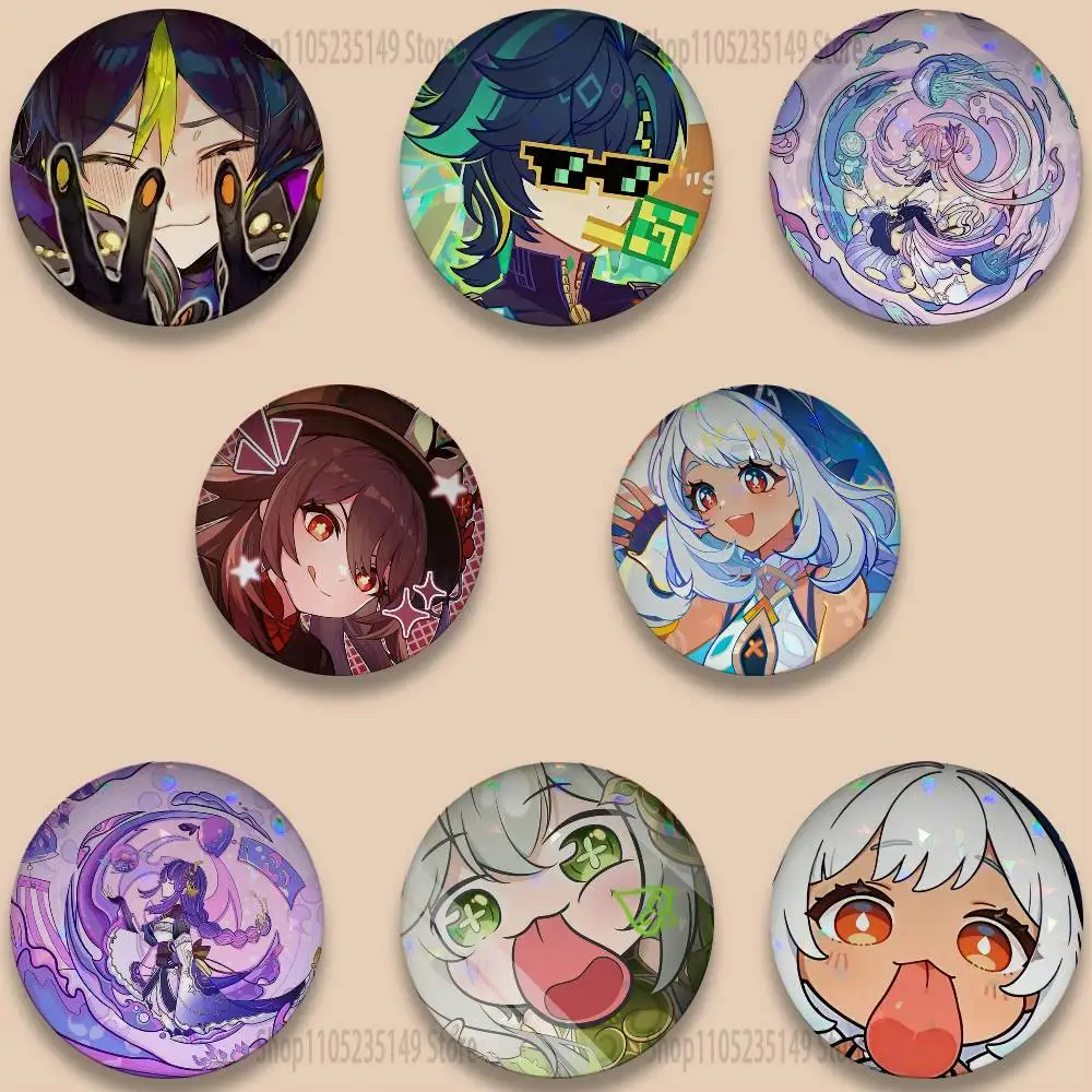 

Genshin Impact 32/44/58mm Handmade Pins Round Brooch Badge Backpacks Clothes Jewelry Gifts