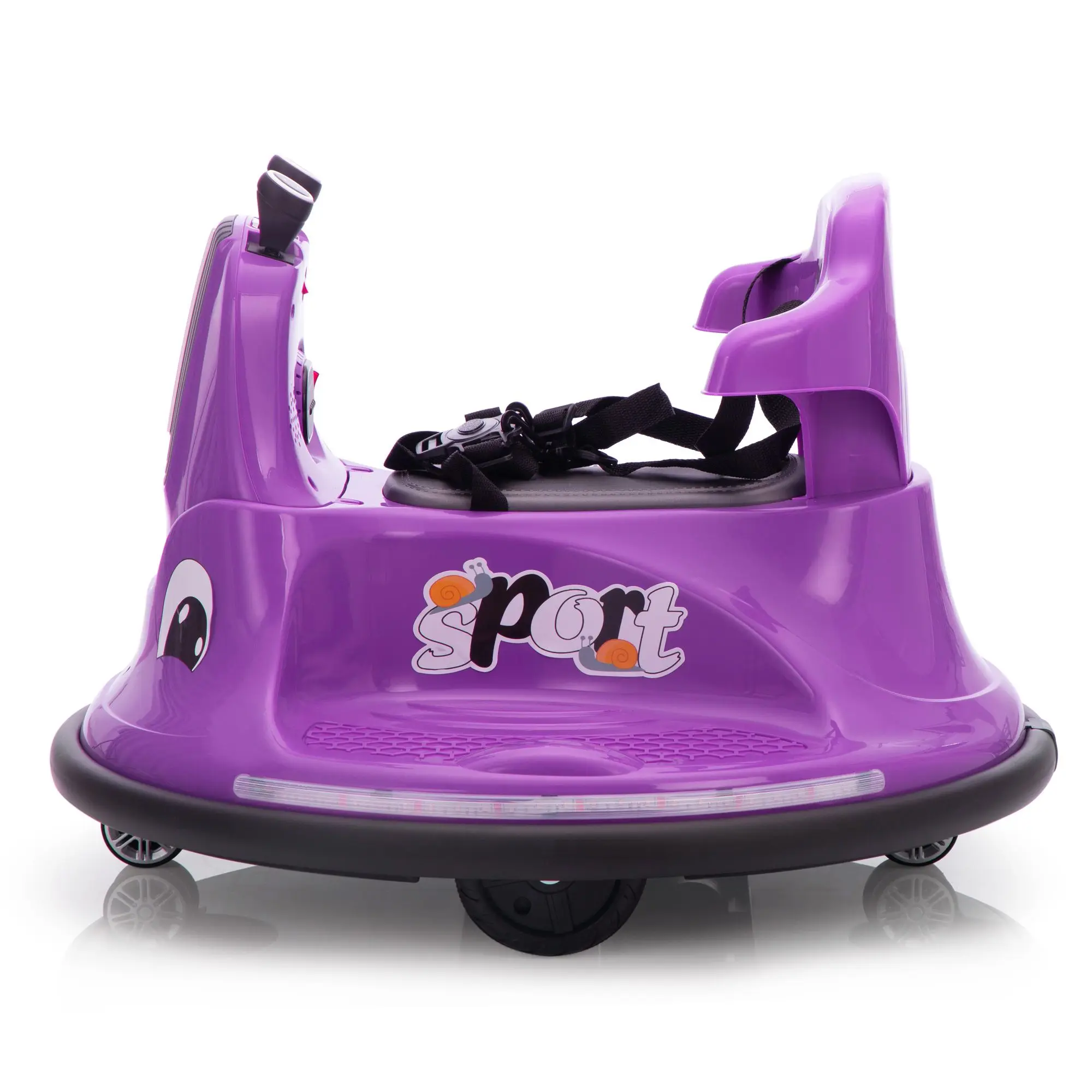 12V Snail-Shaped Kids Electric Bumper Car with Remote Control, Ride On Car with LED Lights, Music, 360 Degree Rotate